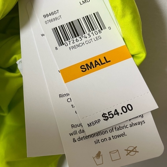 NWT Becca lime green high French cut bikini swimsuit bottoms Small free shipping - Picture 8 of 8